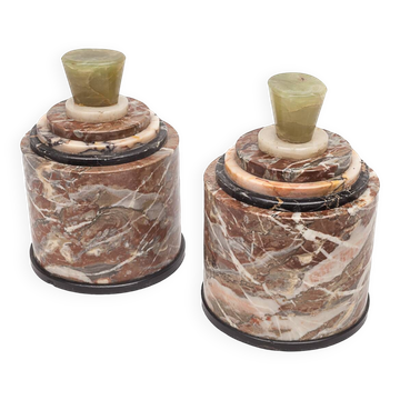 Pair of vintage marble candy dishes