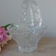 Vintage 1970s crystal basket – oval bowl with handle