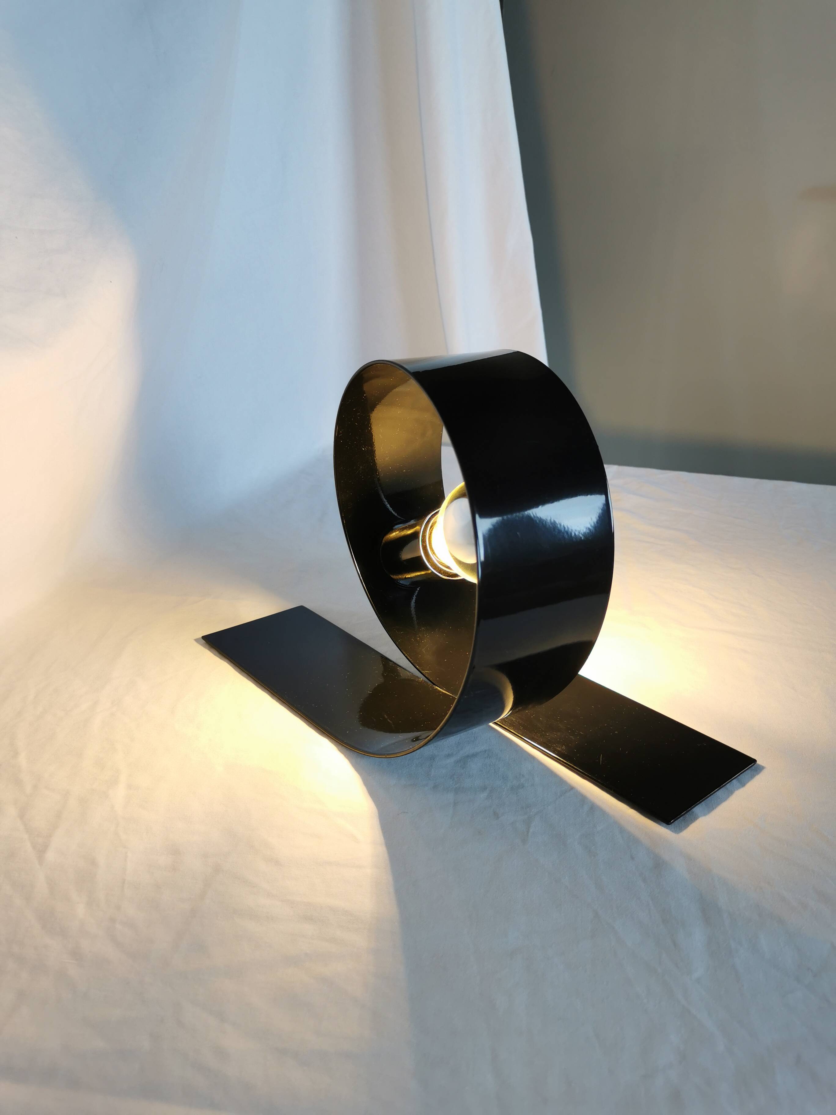 Steel looping lamp, Massive, Belgium, 1990.