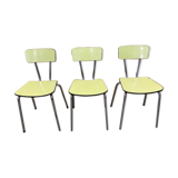 Set of 3 chairs in yellow FORMICA