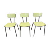 Lot de 3 chaises de cuisne en formica jaune