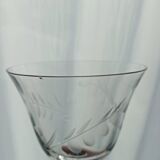 Set of 6 engraved glass stemware glasses