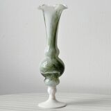 Green and white opaline soliflore vase.