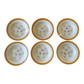 6 assiettes creuses anciennes en faïence de pexonne (lorraine)