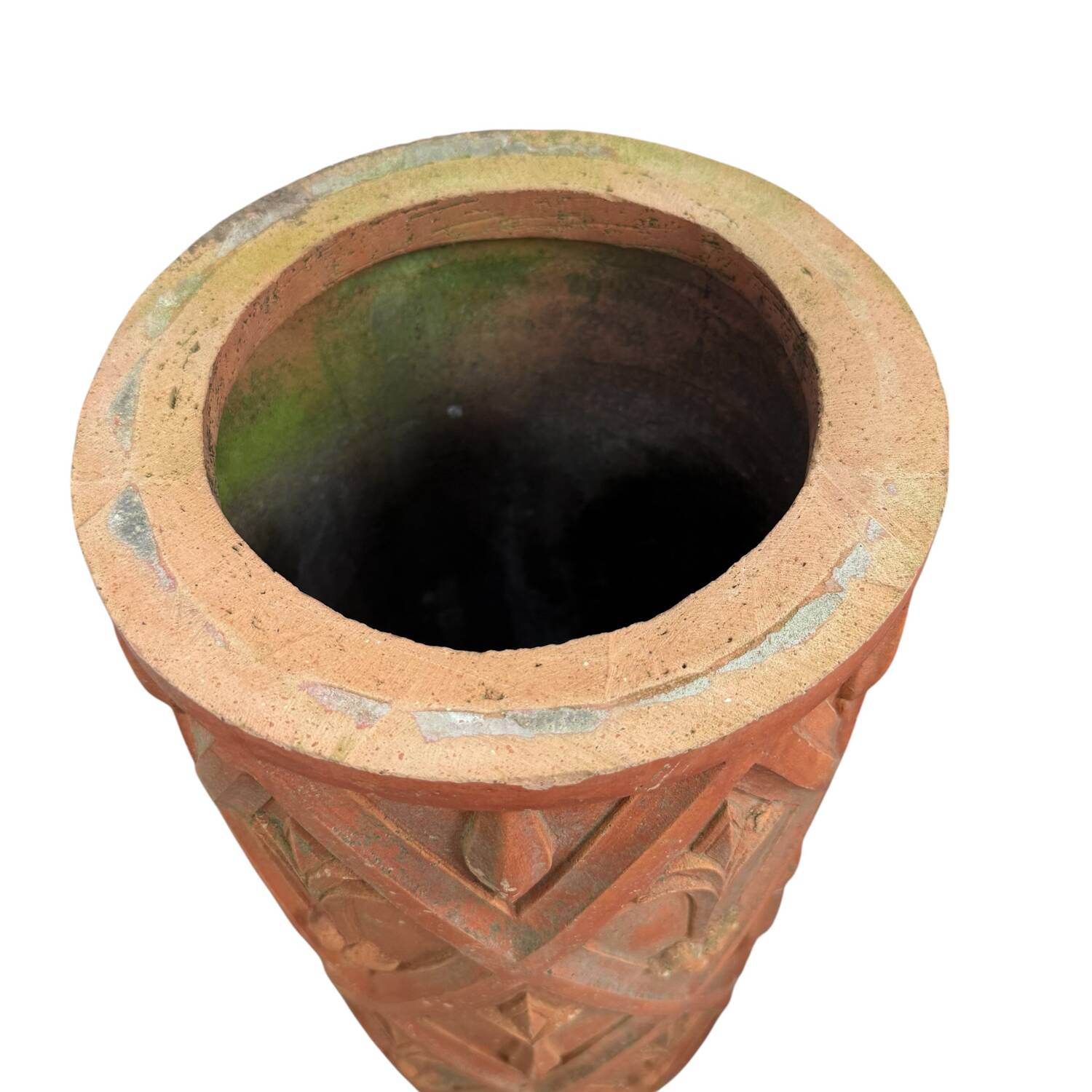 Paire de cheminées en terre cuite antiques françaises