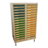 Vintage sorting furniture from the 70s / 30 drawers - industrial / workshop / haberdashery