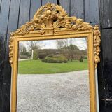 Large Louis XVI Mirror in Carved and Gilded Wood, France, 18th Century