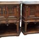 Pair of Gothic style cabinets in dark oak from the 19th century.