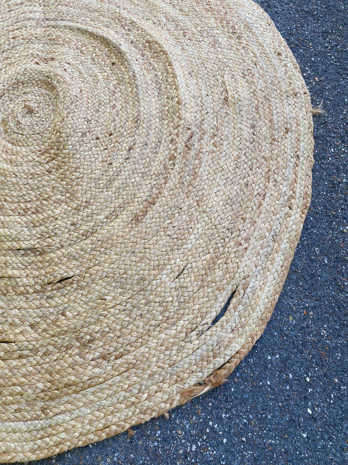 Tapis de jute scandinave rond naturel 162cm