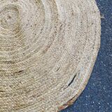 Tapis de jute scandinave rond naturel 162cm