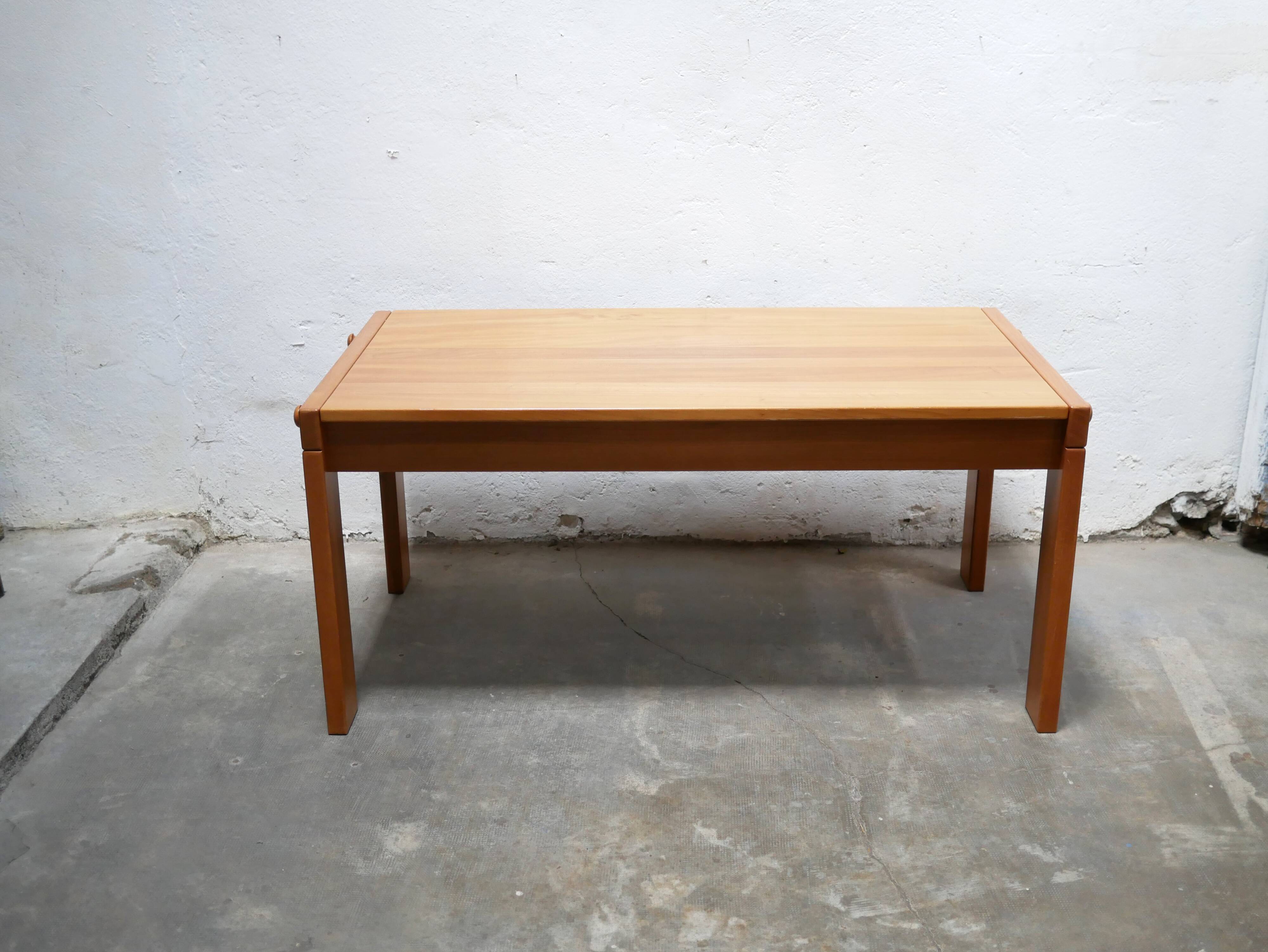 Vintage elm dining table by Maison Regain