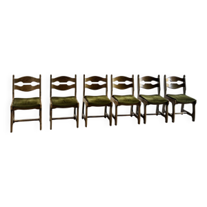 6 chaises de salle à - 1950s