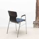 Chaise Eromes fourmi ébène et chrome avec accoudoirs et coussin