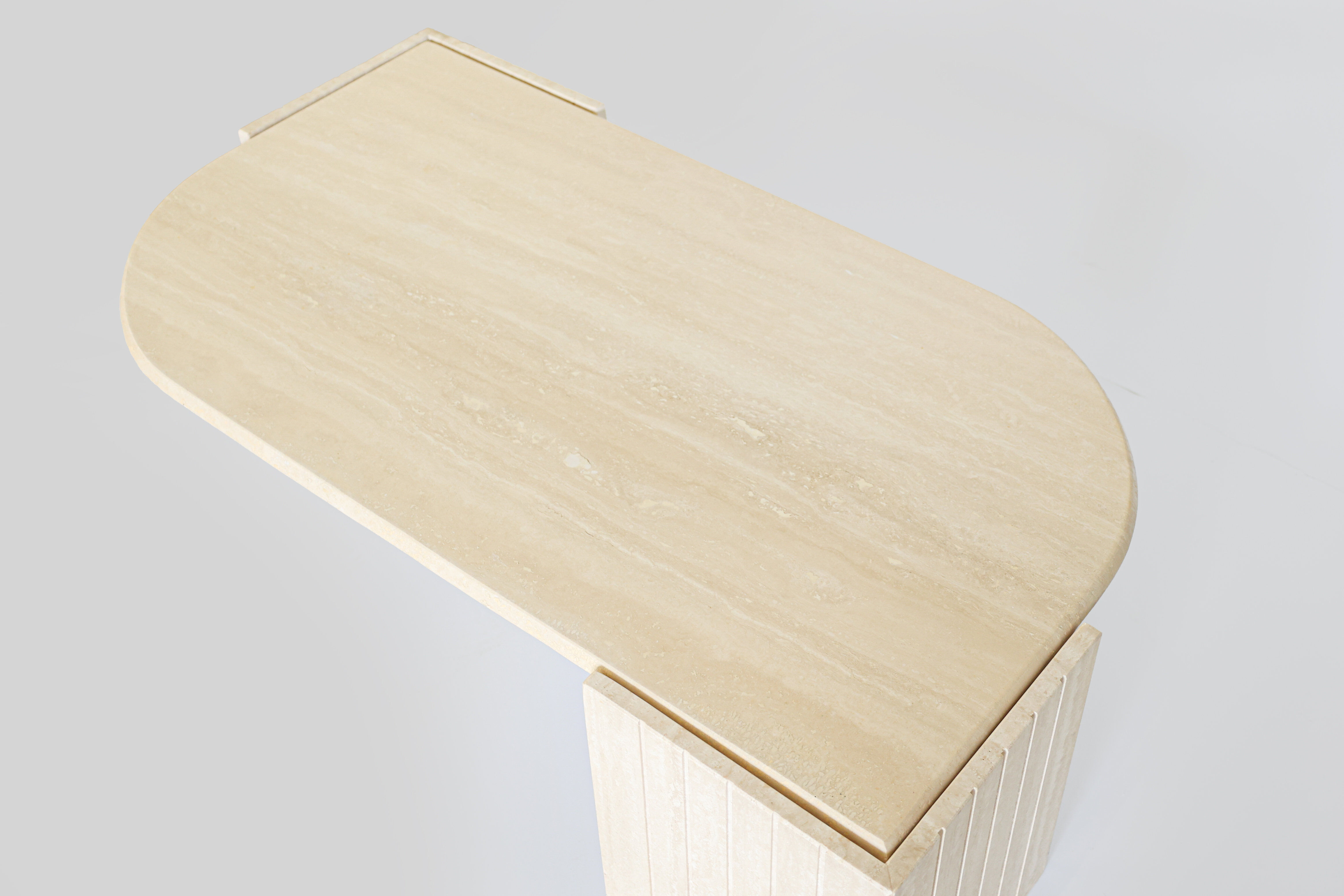 Vintage Italian travertine coffee table, 1970s.
