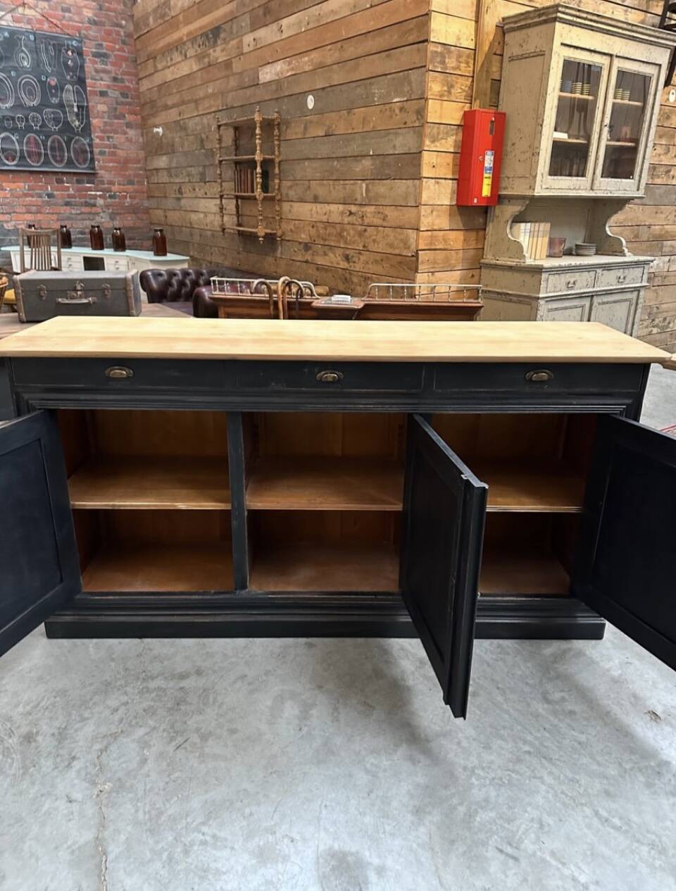 Patinated 3-door sideboard