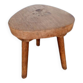 Solid oak milking stool ep 1960 vintage / design