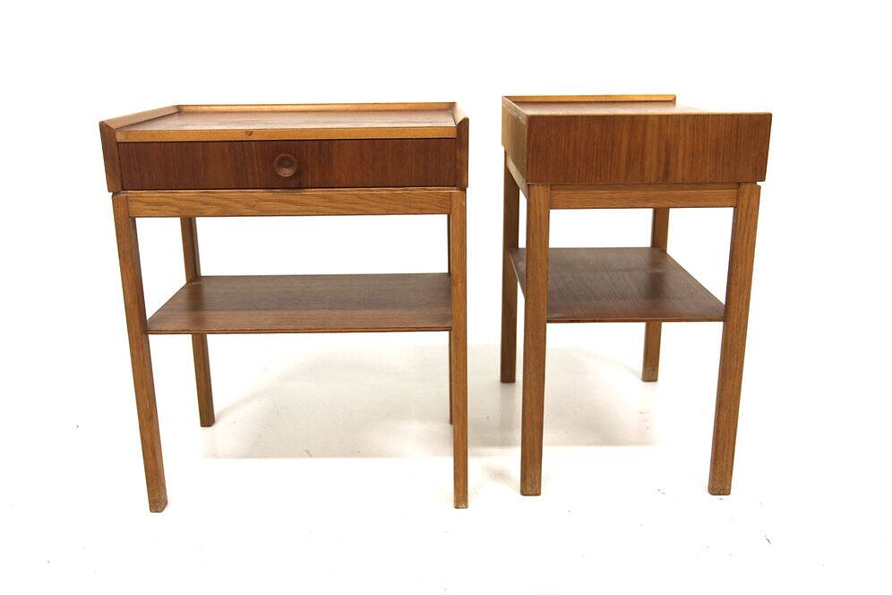 Set de 2 tables de chevets scandinave en teck, Suède, 1960