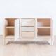 Enfilade Mid-Century Pencil Reed / en rotin, costal design des années 80.
