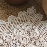 Vintage beige crochet bedspread