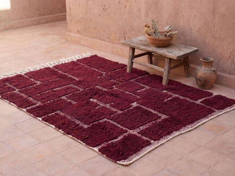 Handmade traditional pure natural wool rug size 200/300 cm