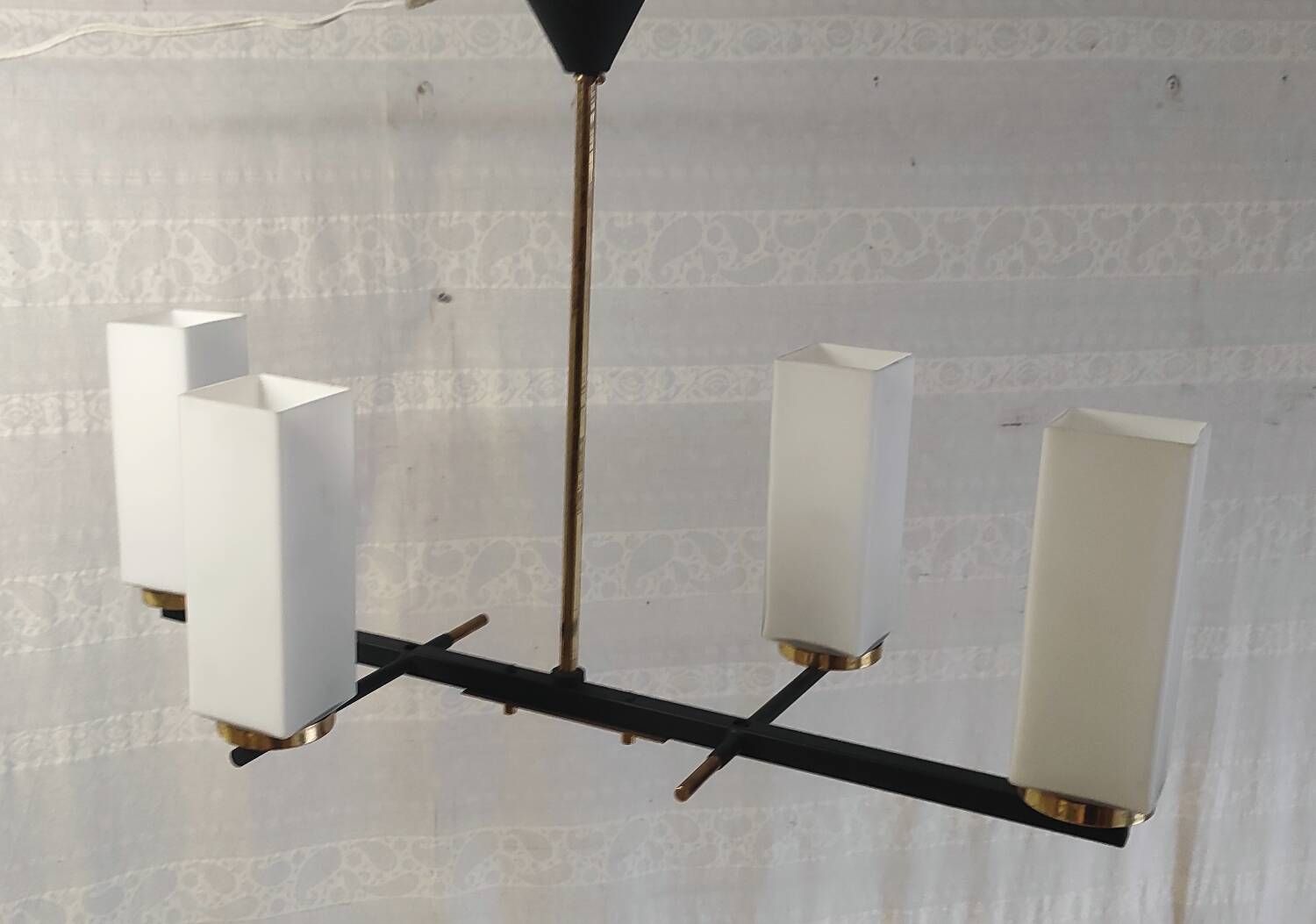 4-light chandelier designed by Gaston Fossati for Atelier d'Arte d'Uzès - 1950s
