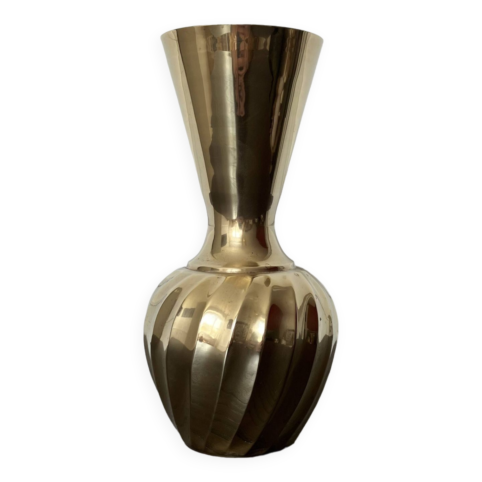 Indian brass swirl vase