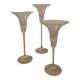 Trio of vintage glass paste candlesticks