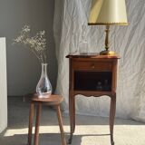 Classic wooden bedside table with drawer