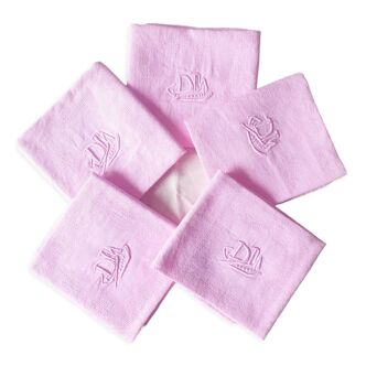 Ensemble de 5 serviettes anciennes roses