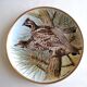 Porcelain plate Limoges collection birds Hazel Grouse
