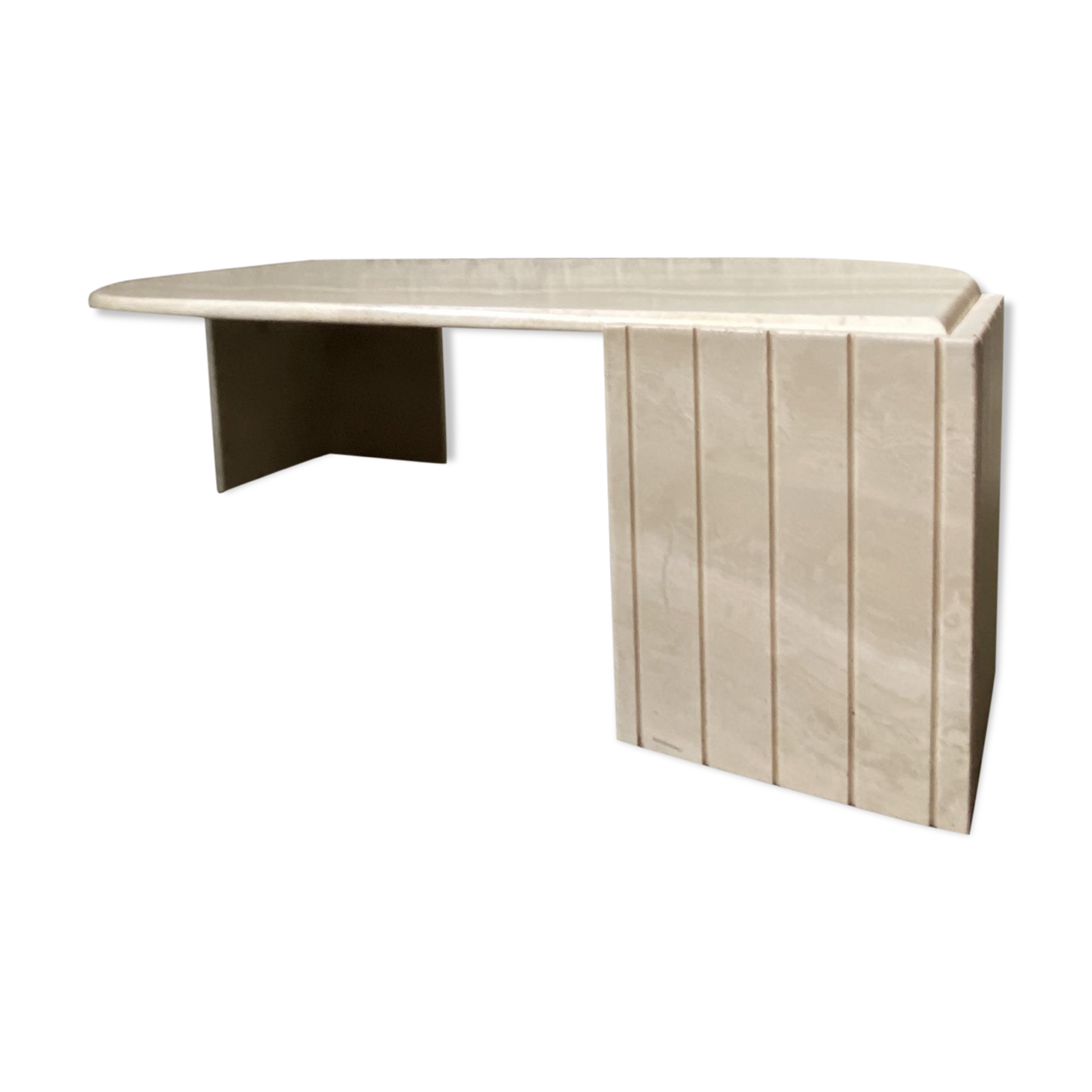 80s travertine coffee table