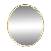 Miroir ovale vintage avec bordure en laiton - EDIL