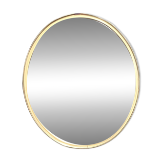 Miroir ovale vintage avec bordure en laiton - EDIL
