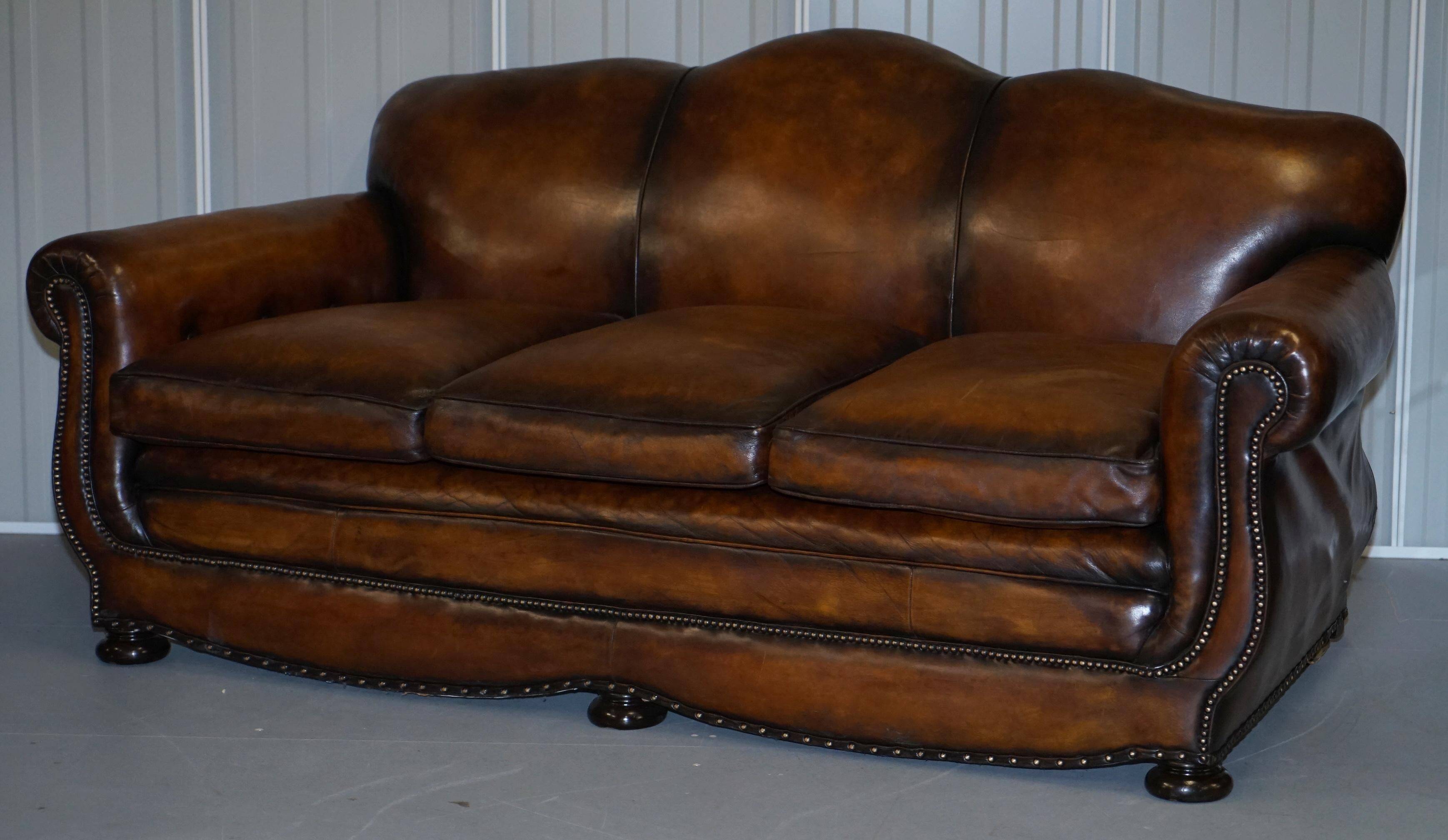 Restored vintage leather sofa from a gentleman's Victorian club.