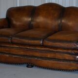 Restored vintage leather sofa from a gentleman's Victorian club.