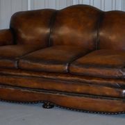 Restored vintage leather sofa from a gentleman's Victorian club.