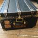 Old wooden brass leather trunk