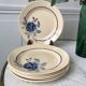 Set of 6 flat plates blue flowers Saint-Amand years 30-40