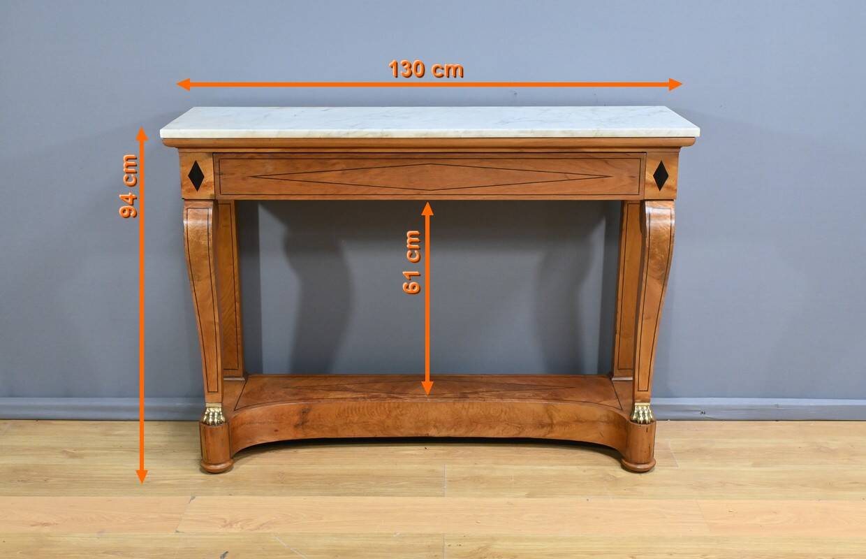 Walnut Burl Console, Restoration Period – Early 19th Century