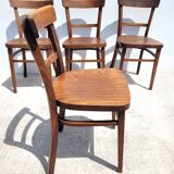 Set of 4 wooden bistro chairs