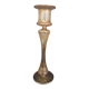 Vintage Murano transparent glass candle holder with gold threads