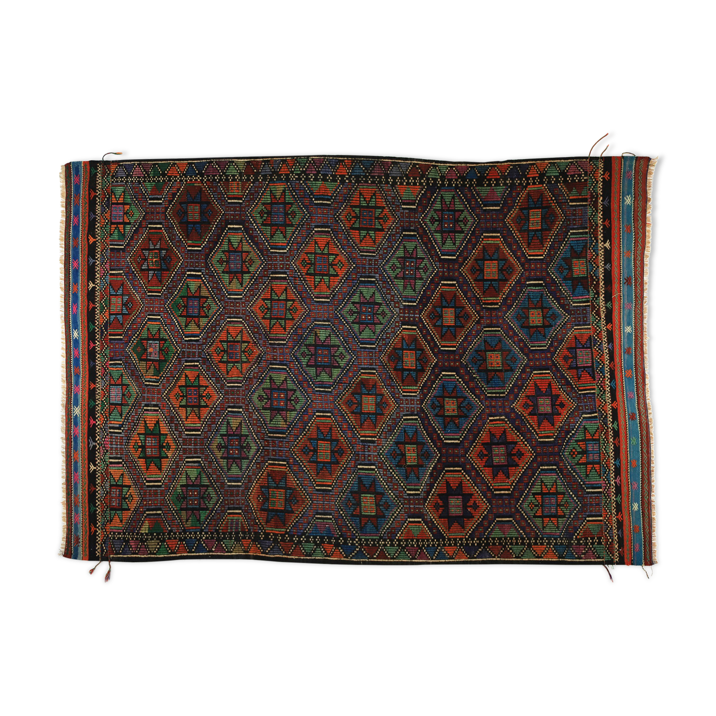 Anatolian handmade kilim rug 285 cm x 196 cm