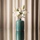 Duck blue ribbed glazed ceramic bottle vase – Mid-Century style
