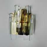 Venini wall lamp, cascading bevelled glass, Italy, 1970