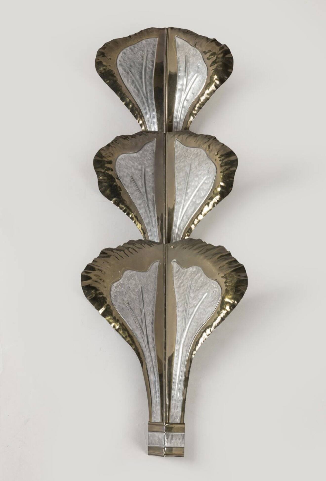 Henri Fernandez wall light 1970 vintage 70s Ginkgo leaves