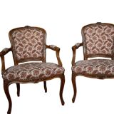 Paire de fauteuil Louis XV cabriolet