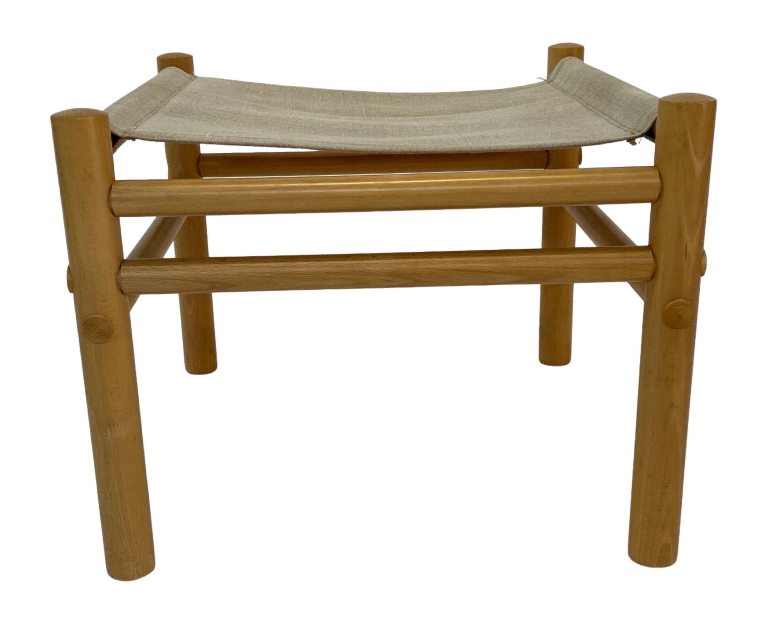 Vintage Safari Ottoman Footstool 70s design