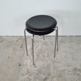 Set of two black "Dot" stools by Arne Jacobsen for Fritz Hansen