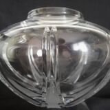 Cut crystal round vase in Art Deco style