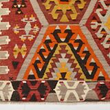 6x9 Large Geometric Style Multicolor Style Wool Vintage Kilim Rug,182x283cm